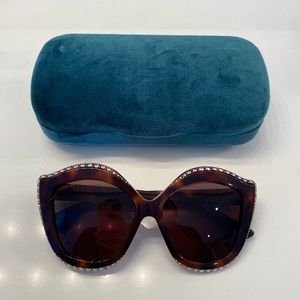Gucci 53mm cat eye crystal sunglasses